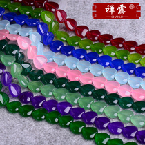 Zen candy color chalcedony heart-shaped semi-finished product scattered beads DIY handmade accessories bracelet necklace accessories accessories