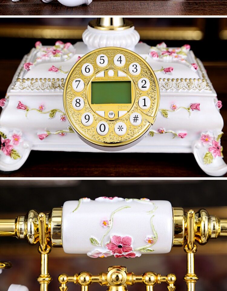 顶爷时尚创意电话机 仿古电话机 欧式田园复古电话 家庭办公座机