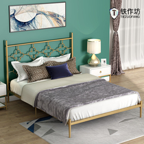 Nordic Wrought iron bed Princess bed Simple iron bed 1 5 meters 1 8 meters 1 2 double beds Modern ins net red iron frame bed