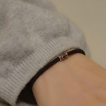 Sterling silver transfer beads woven red rope hand rope men 2021 New Tide students simple couple bracelet female thin