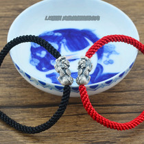 S999 sterling silver Pixiu lucky Pichu year of life red rope hand rope Female cow gift best friend Wang career bracelet male