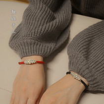 Evil spirits protect peace Sterling silver S999 light luxury exquisite life year red rope hand rope female Wudi Qian Niu couple bracelet male