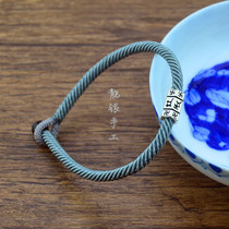 Hand-made six-character truth sterling silver transfer beads red rope male cow this year simple couples hand rope