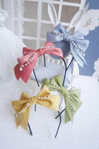 (Zan)(pass vendor) small cloth BJD 1 3 retro Pearl string asymmetric bow headgear