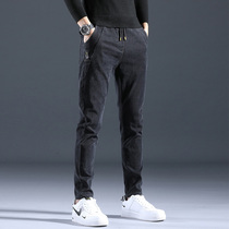 GM New Tide Black Jeans Male Tide Cards Fall New High-end Mens Straight Drum Casual Long Pants With Small Feet