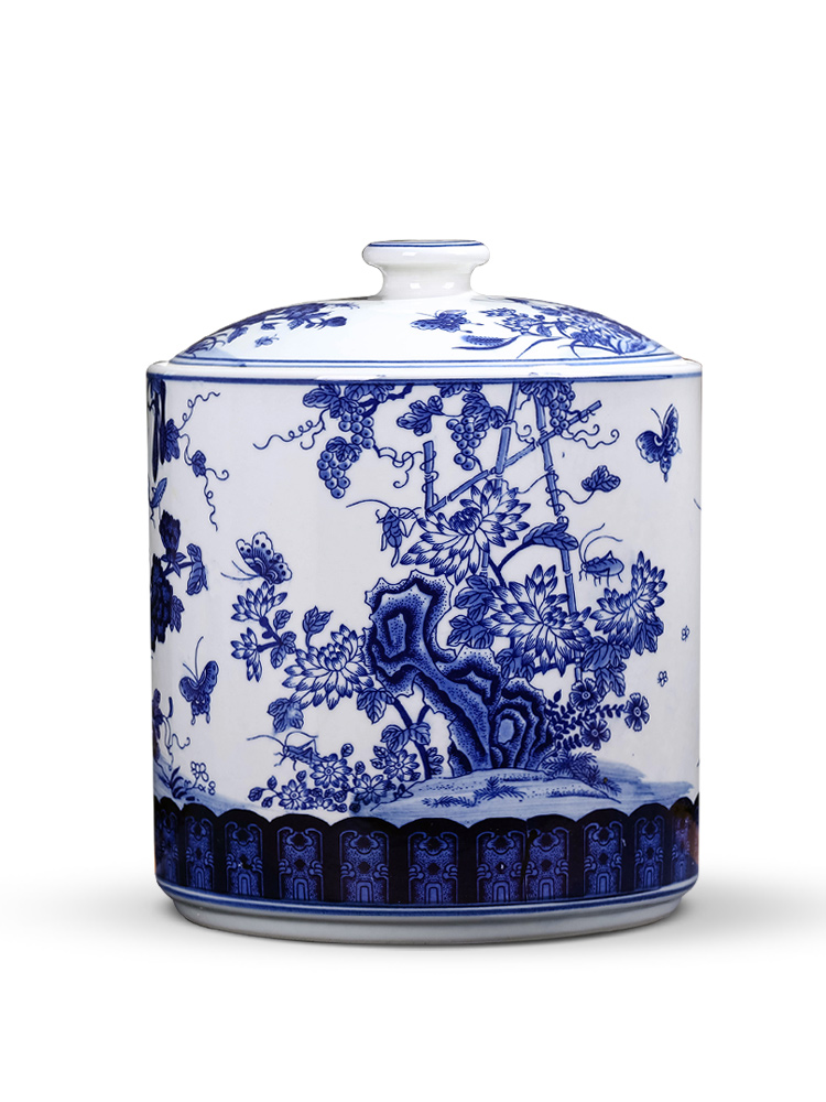 Jingdezhen ceramic seal pot pu 'er tea cake large seven loaves receives the gift porcelain tea pot