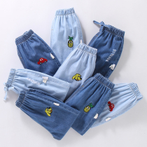 Childrens summer mosquito pants new childrens clothing boys denim casual pants loose baby Summer ultra-thin long pants