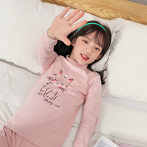 Girls autumn clothes and trousers cotton childrens thermal underwear set cotton girls pajamas spring and autumn cotton sweater