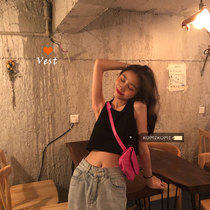 Summer slim short style coat Korean version of careful machine navel simple solid color Foundation sleeveless bottomless vest female