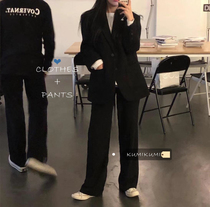 chi Hanfeng autumn retro loose suit jacket high waist straight straight suit pants slim skirt