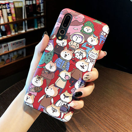 柯基狗插画磨砂猪搞笑微信表情包动态华为p20手机壳表情p2020pro全图片