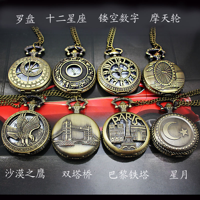 怀表男学生考试用复古翻盖机械儿童老人大数字电子静音便携式挂表 Изображение 1 怀表男学生考试用复古翻盖机械儿童老人大数字电子静音便携式挂表 Изображение 1