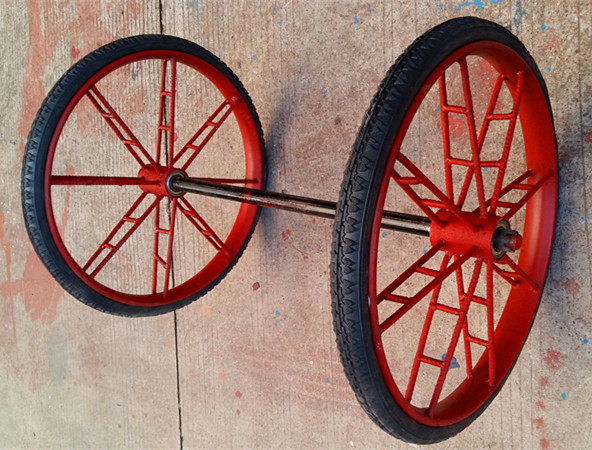 手推基建灰斗斗车环卫劳动人力板车轮子工程车轱辘总成批发