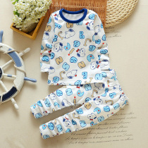 Cartoon thermal underwear 0-1-2-3-year-old half boy suit 6-7-8-9 months female baby winter dress plus suede clothes