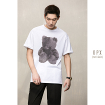 Horizon mens cartoon animal pattern casual round neck T-shirt short sleeve tide TEE ins Wind summer youth