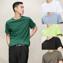 Horizon Mens Solid Color Basic Candy Color Short Sleeve Round Neck T-shirt Casual Joker Couple TEE Tide Summer Top