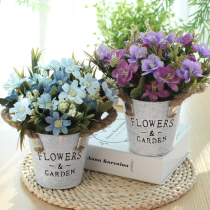 European-style vase decoration simulation flower indoor home retro rose small potted fake flower living room silk flower flower dried flower