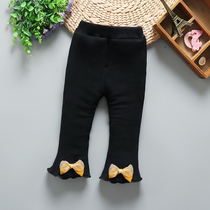 Baby leggings plus velvet thick female 0-1-3 years old winter baby padded pants 2 girls Korean trousers baby winter clothes
