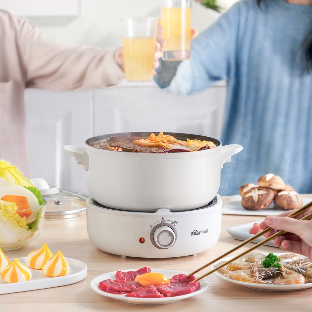 little bear electric hot pot dormitory student pot electric cooker multi-function household electric frying all-in-one pot wok small electric pot