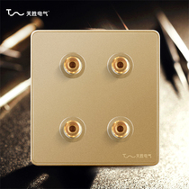 Tiancheng 86 socket panel audio socket wall plug four-head speaker socket multimedia four audio plug