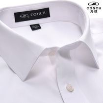 Conch long sleeve shirt male pure white high-branch cotton DP garment-free ironing business dress professional work clothes inch shirt