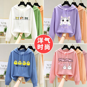 女童秋装新款长袖上衣春秋连帽儿童卫衣女宝宝衣服秋季时尚洋气棉