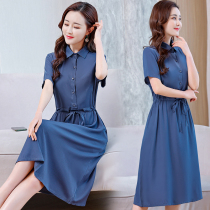 Cotton silk dress Women summer 2021 new mother dress loose Korean casual slim middle-aged fashion dress