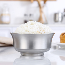 Personality creative 304 stainless steel anti-hot double insulation Korean Bowl home eating bowl rice bowl lettering soup bowl