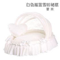 Handmade small dog pet cradle princess bed net red Teddy dog cushion cat tent can be removed for four seasons