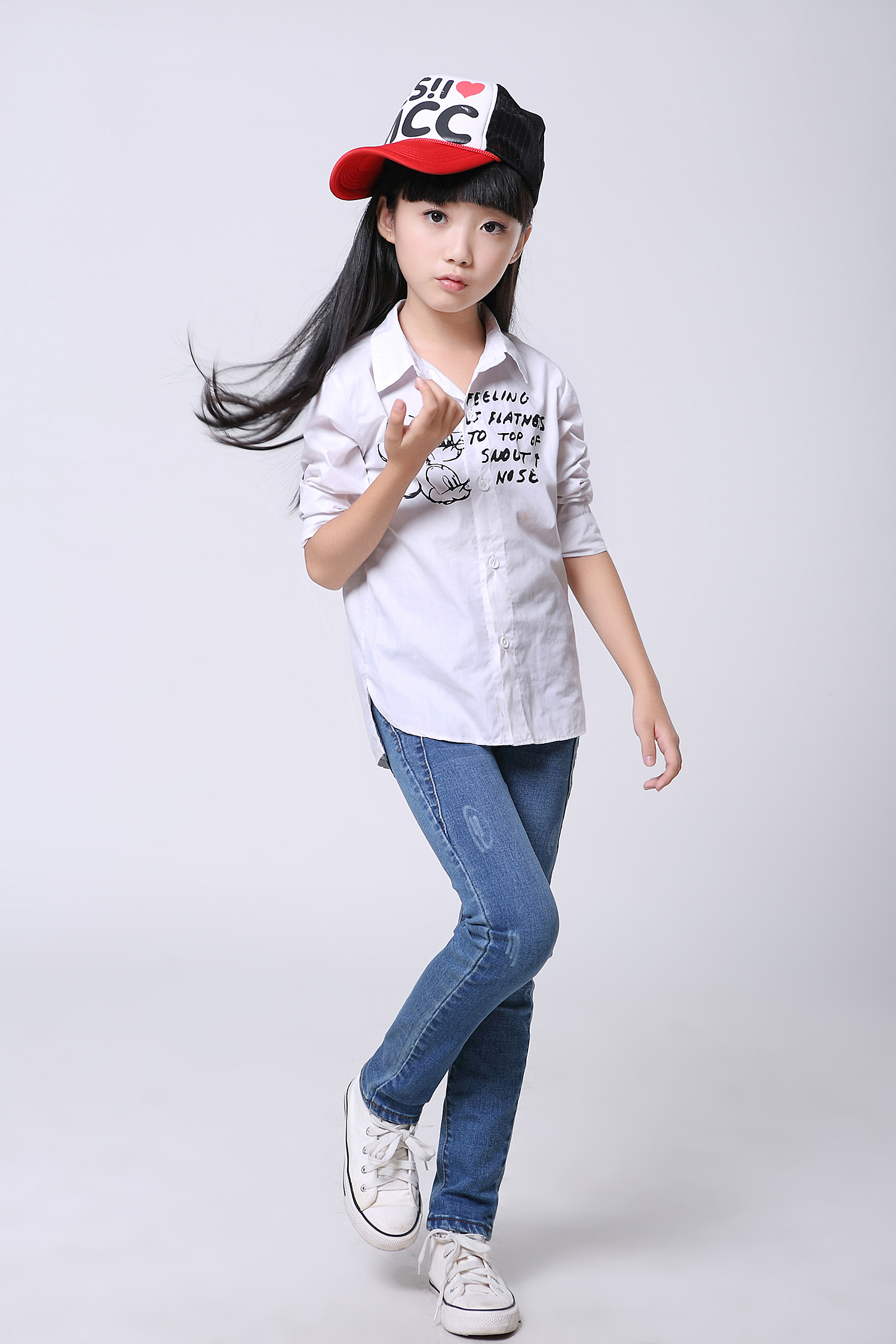 春秋冬季女童牛仔裤12岁大童女加绒加厚小脚裤学生百