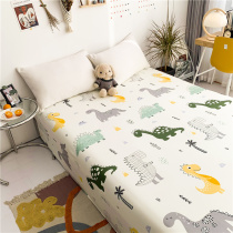 ins Nordic wind pure cotton linen Single piece student children dinosaur Jurassic cartoon cute double quilt single full cotton