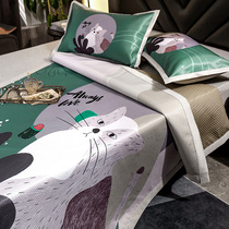 High-end Mat ice silk mat three-piece home summer washable folding mat summer single air conditioner soft straw mat