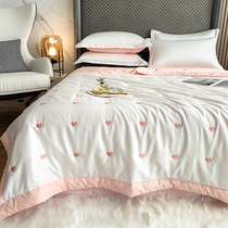 Tencel air conditioning is single summer cool quilt Double Summer thin quilt spring and autumn thin ice silk summer quilt four-piece summer