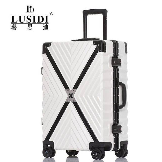 Lu Sidi luggage trolley caster female Korean version of a small fresh students password aluminum frame suitcase luggage Lu Sidi luggage trolley caster female Korean version of a small fresh students password aluminum frame suitcase luggage
