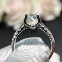 fuzhou university raw jewelry 18K cowboy ceramics tou diamond ring explicit drilling section side love shaper jie tuo 1 karat wedding ring