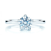 Fudasheng white 18K gold 70 points Diamond Ring womens single diamond marriage proposal wedding diamond ring female ring five claw diamond ring