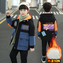 Boy cotton clothes autumn winter dress sent to overcome jacket 2021 new Korean version Children CUHK Flock Flannel Thickened Cotton Clothing Tide