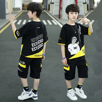 Boys summer clothing suit new wave CUHK boy boy short sleeve 6 handsome gas 9 Sport 10 Children fit 12 OCEAN GAS 15 YEARS OLD