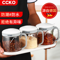 CCKO seasoning tank glass salt Jar Kitchen seasoning jar household moisture-proof seasoning bottle oil pot salt monosodium glutamate seasoning box