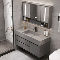 Light Extravagant Bath Room Cabinet Mirror Cabinet Combination Brief Modern Rock Integrated Washbasin Washbasin Toilet Terrace Basin Wash table