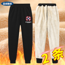 Boys autumn clothes 2021 new childrens pants foreign style autumn plus velvet trousers little boy black casual sweatpants