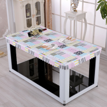 Small fresh pastoral leather cover stove cover electric heater Waterproof oil-proof and anti-scalding rectangular coffee table tablecloth ins net red