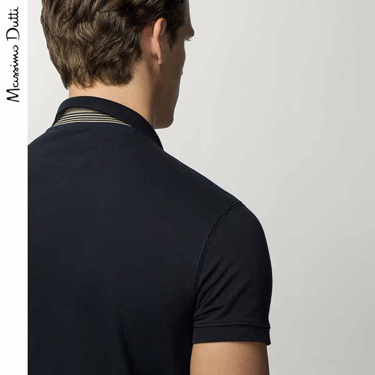 Massimo Dutti 男装 修身款素色高尔夫球衫 00704202401