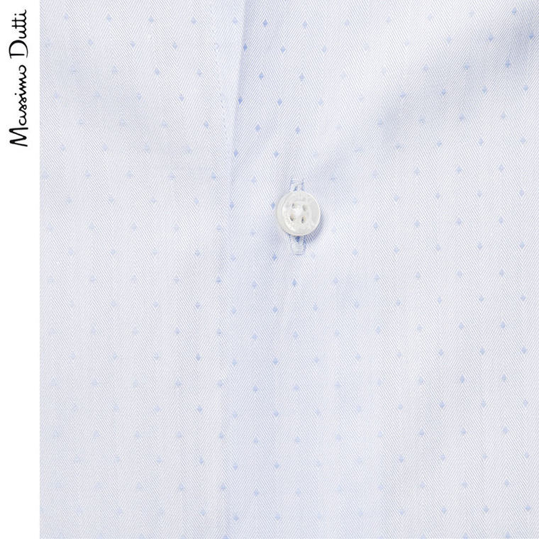 春夏特惠 Massimo Dutti 男装 修身款全棉小图案衬衫 00155492403