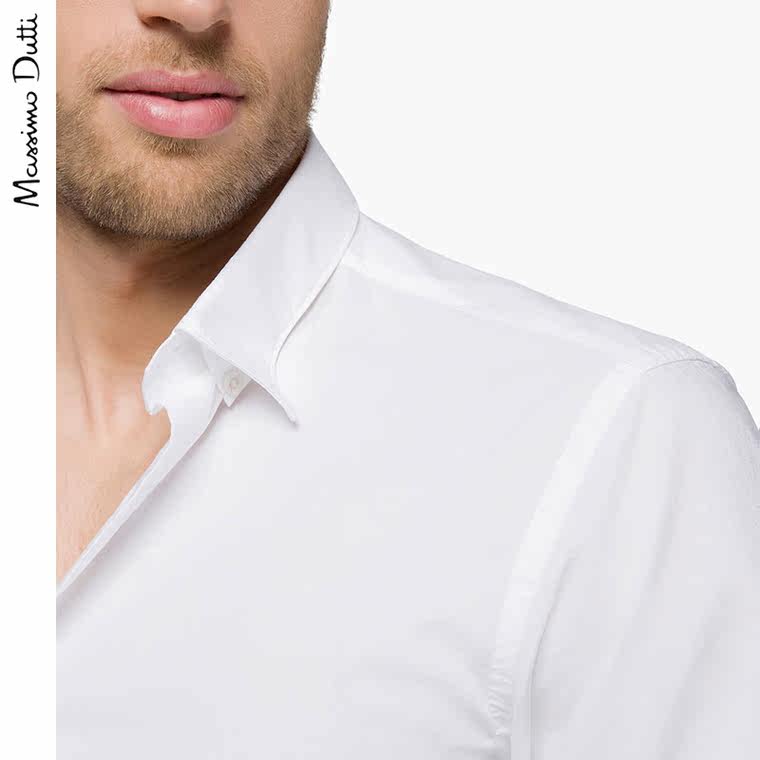 Massimo Dutti 男装 修身款全棉纹理衬衫 00127460250