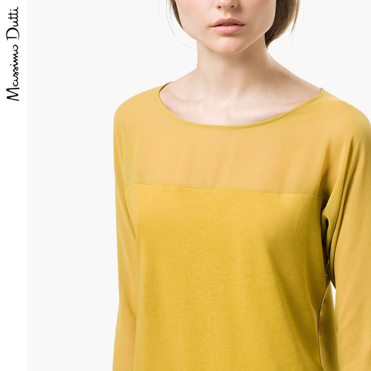 春夏特惠 Massimo Dutti 女装 背部纽扣 T 恤 06831548520