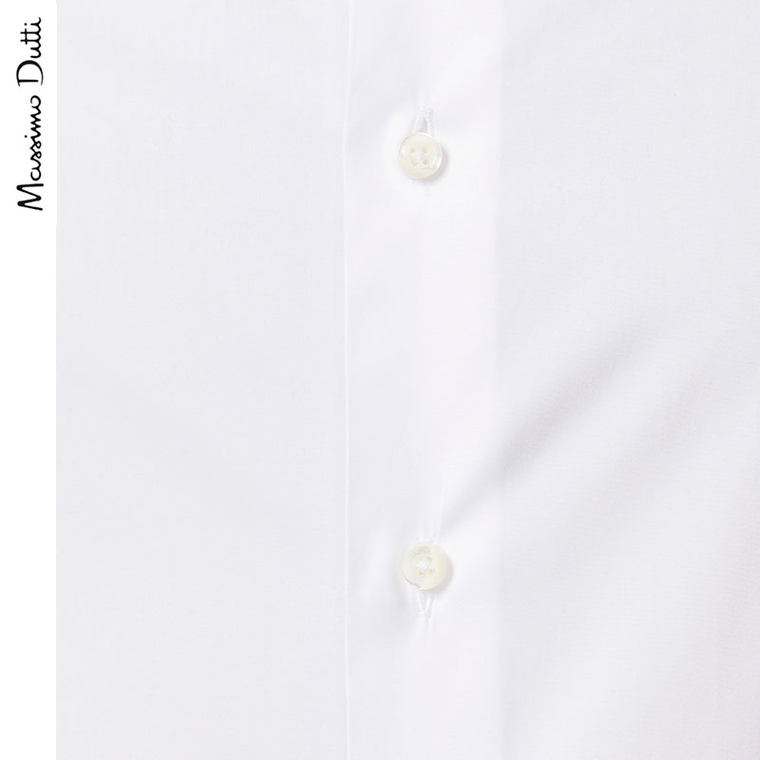 Massimo Dutti 男装 修身款全棉府绸素色衬衫 00102331250