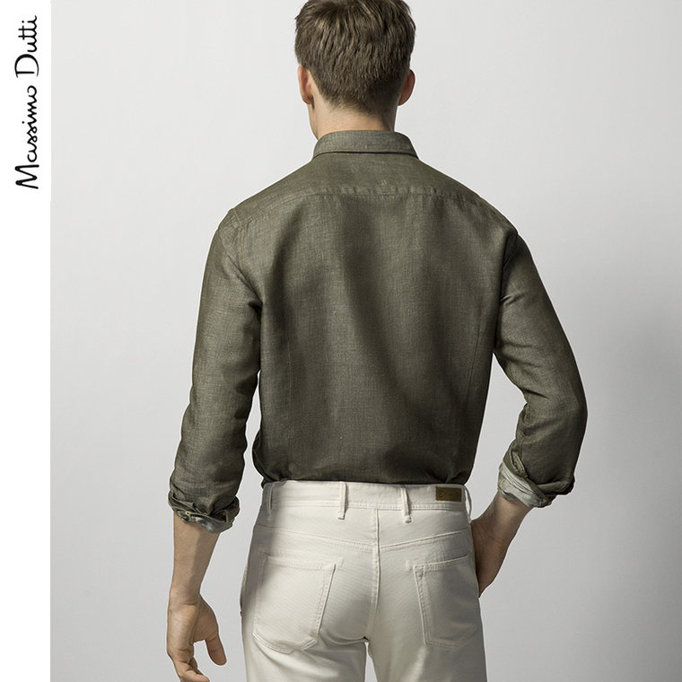 Massimo Dutti 男装 撞色缉线衬衫 00150336505