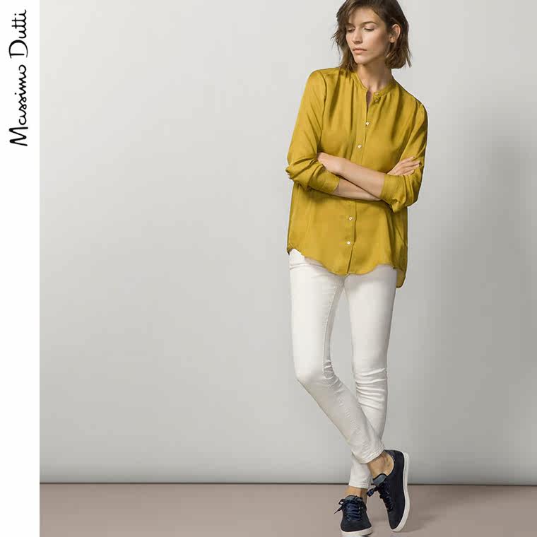 Massimo Dutti 女装 纹理真丝衬衫 05156506925