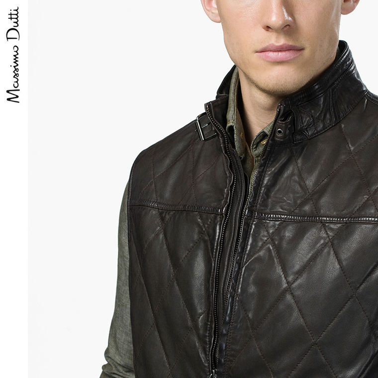 Massimo Dutti 男装 羊皮背心 03313123700